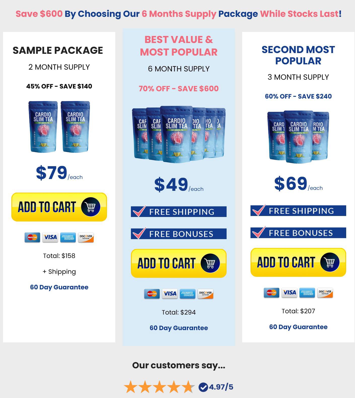 3 Days Cardio slim Tea Offer